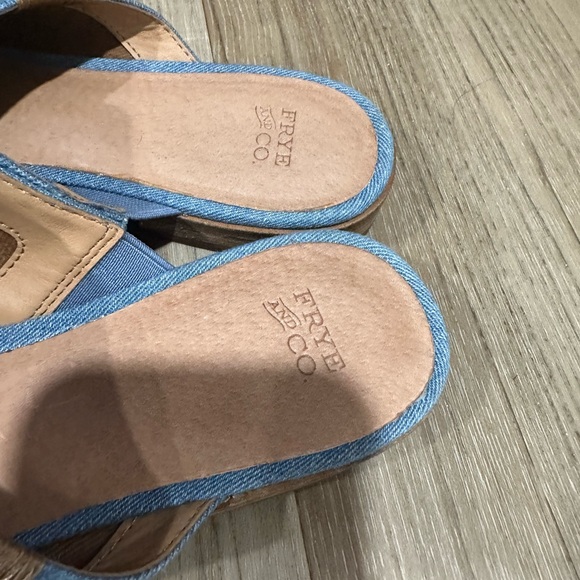 Frye  fenn washed denim Mules good condition sz 9..5 - Picture 5 of 9